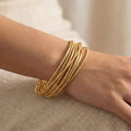 Mixed Dainty Metallic Bangle Bracelets Set