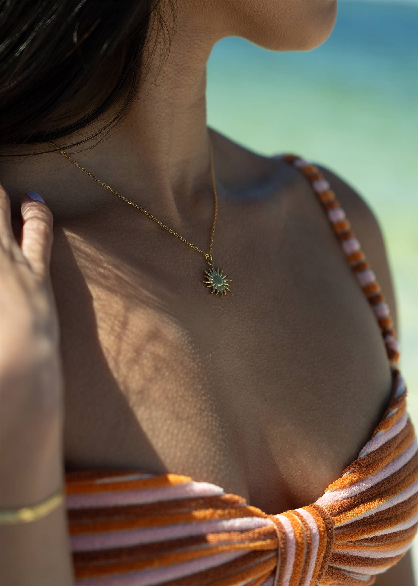 18K Gold Stainless Steel Mystic Sun Charm