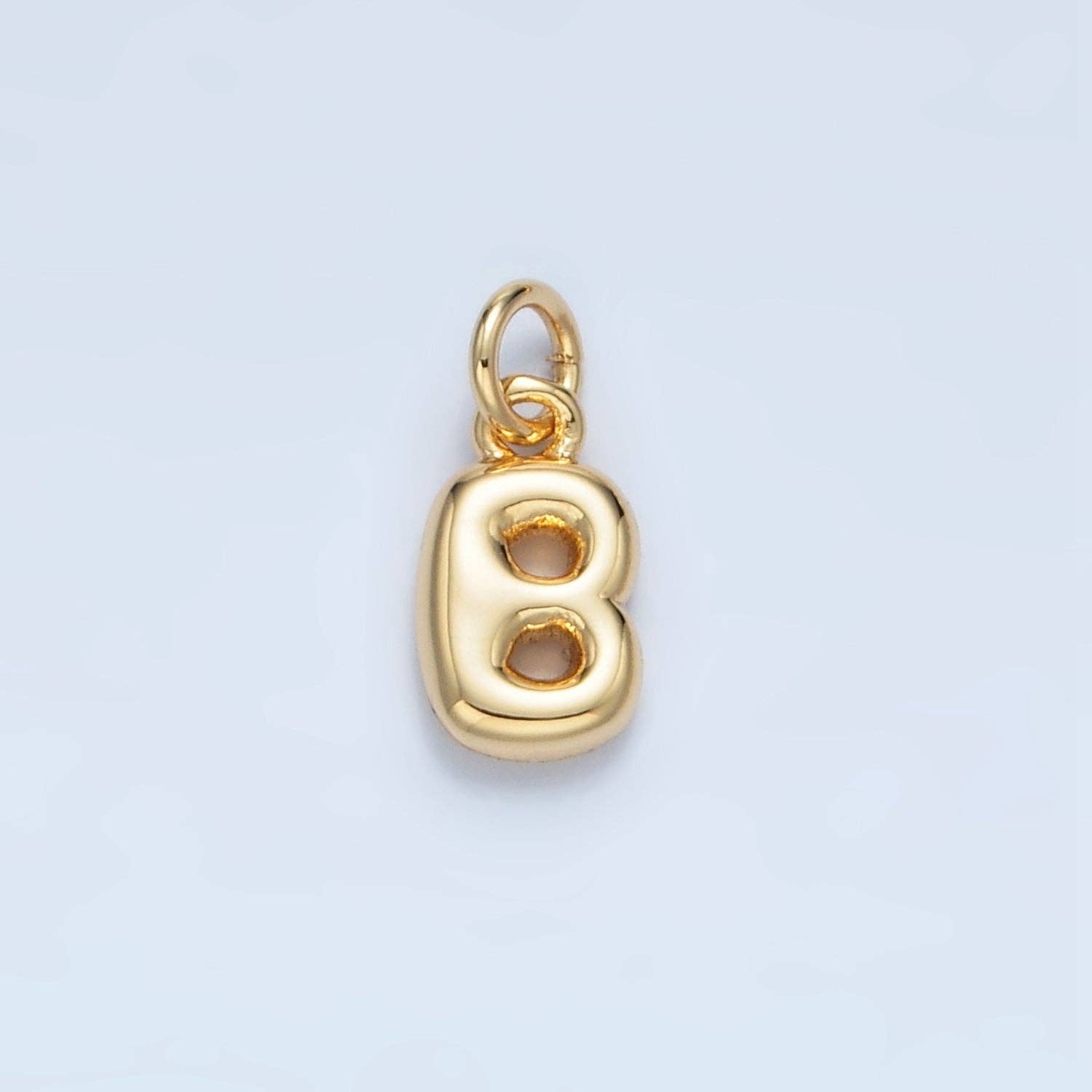 16K Gold Filled 10mm Initial Letter Chubby Balloon Mini Charm | A1591 - A1603